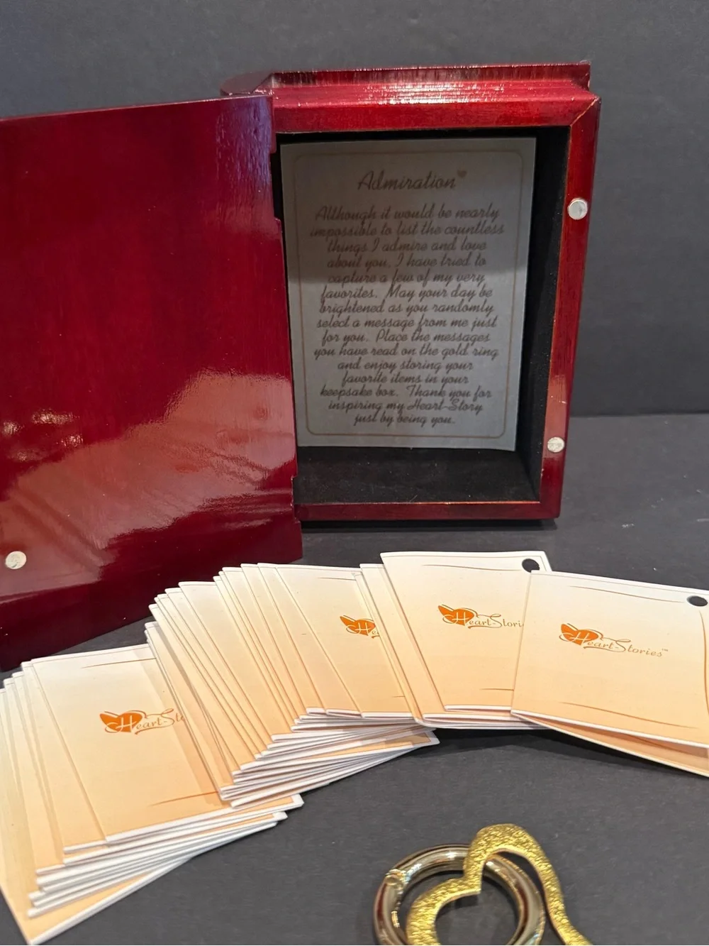 Heart Stories Wooden Keepsake Book Box 30 Inspirational Cards
